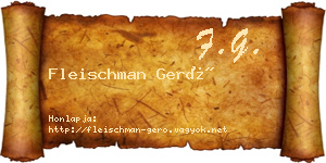 Fleischman Gerő névjegykártya
